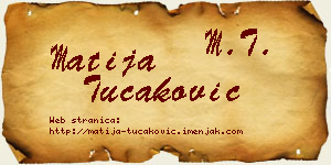 Matija Tucaković vizit kartica